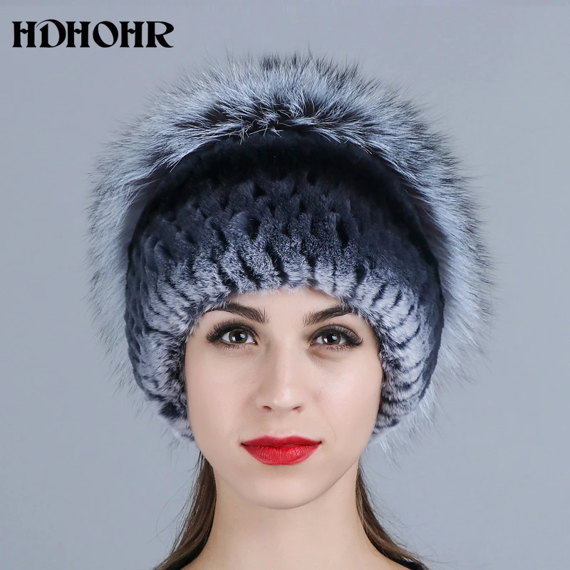 HDHOHR 2020 Новые шапки из натурального меха настоящая женская Шапка бини