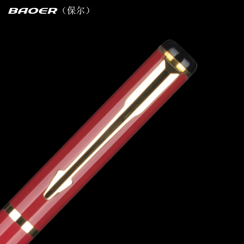 Baoer самопишущее перо Канцелярия офисные школьные канцелярские принадлежности Металлический Золотой зажим роскошные ручки caneta 801
