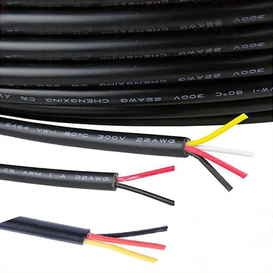 EClyxun 10 метров ПВХ кабель куртка UL2464 2C/3C/4C/5C 24AWG многожильный луженый медный провод