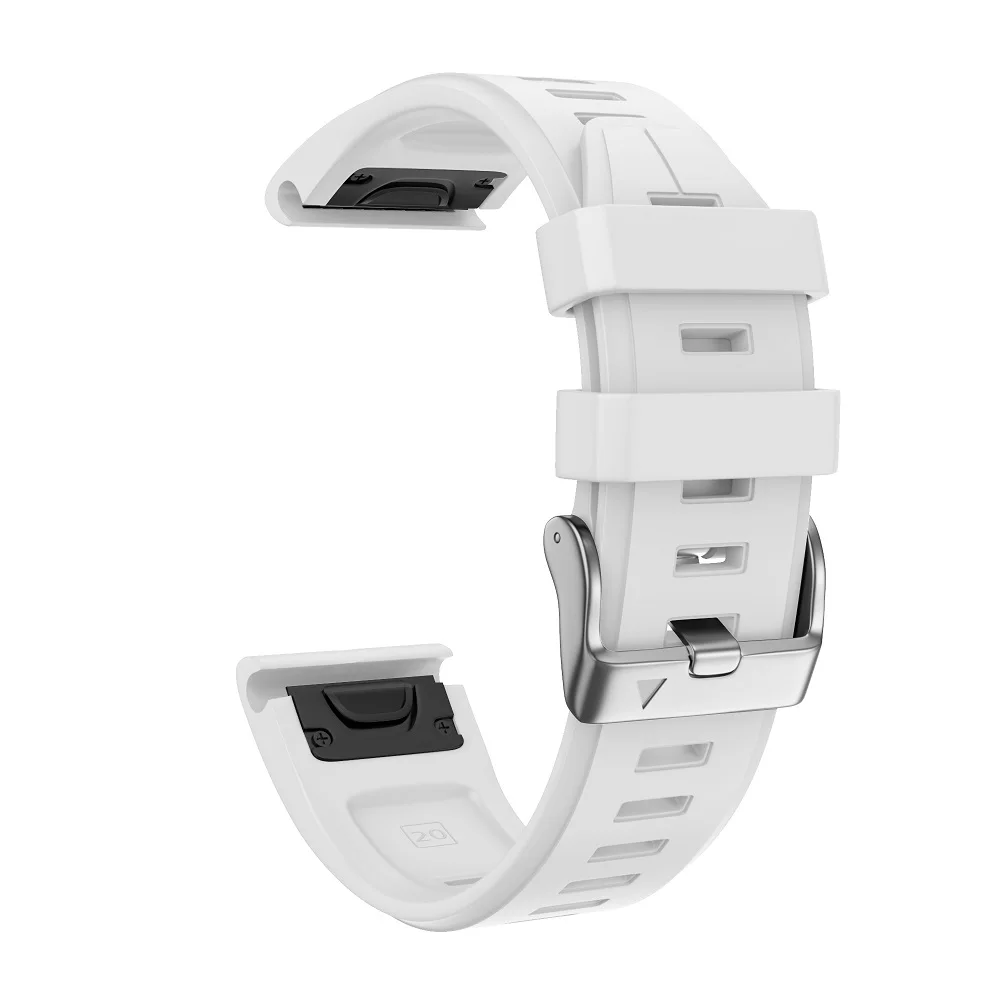 white 20 мм Ширина мягкий силиконовый быстросъемный ремешок для Garmin Fenix 5S полосы легко подходят браслет для Garmin Fenix 6 S/6 S Pro/5S Plus - Цвет ремешка: white