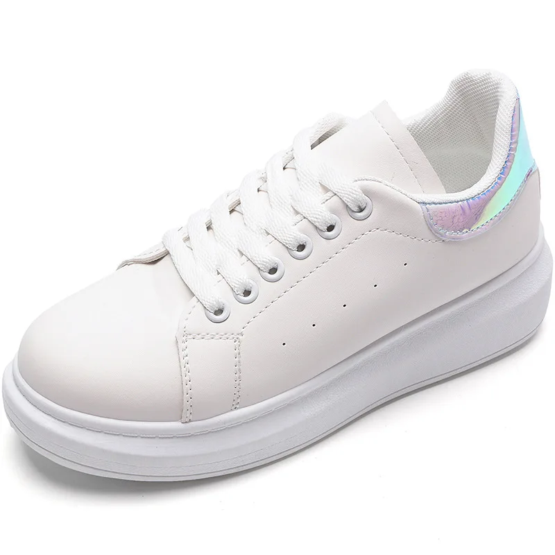 Женские повседневные кроссовки белые модные дышащие из искусственной кожи на