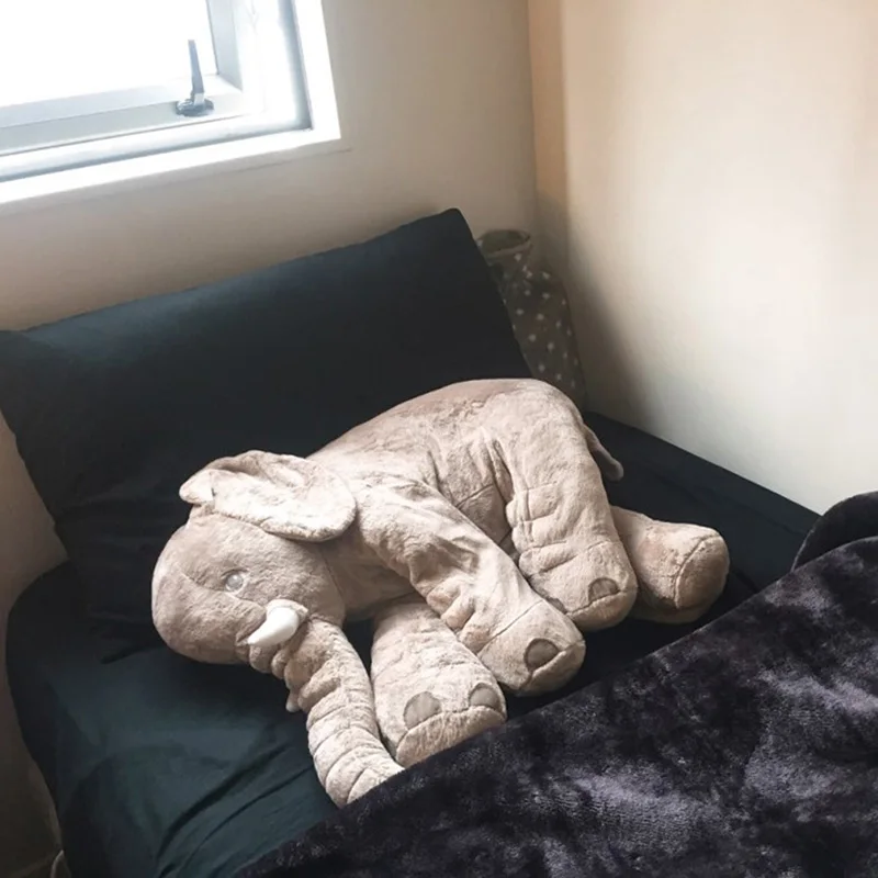 Мягкая игрушка слон TUKATO для младенцев 40 см мягкая плюшевая подушка серого цвета