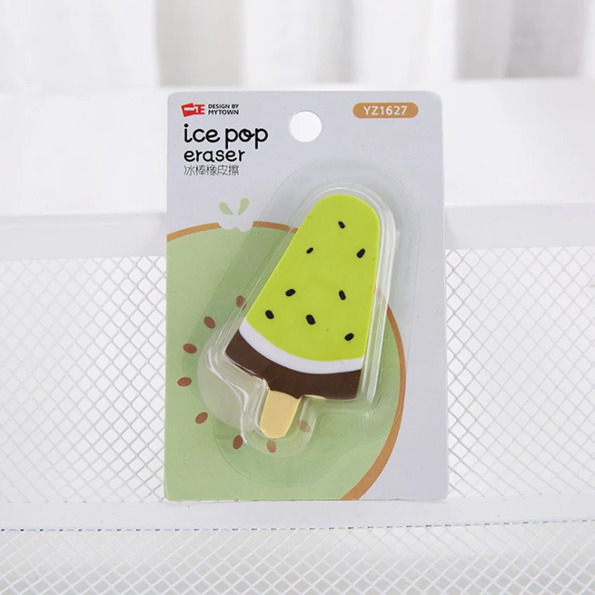 12 шт./упак. Креативное милое арбуз киви льда стержень ластик стирательная резинка