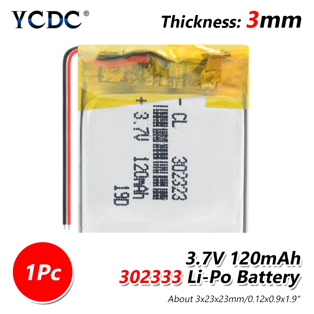 1 PCS 120 мАч 302323 3,7 в литий-полимерный аккумулятор, Bluetooth MP3 MP4 Смарт часы беспроводная карта аудио рекордер перезаряжаемый литий-ионный аккумулятор - Цвет: 1 PCS