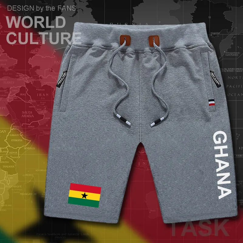 Мужские спортивные шорты Республики Гана мужские с флагом и карманом на молнии