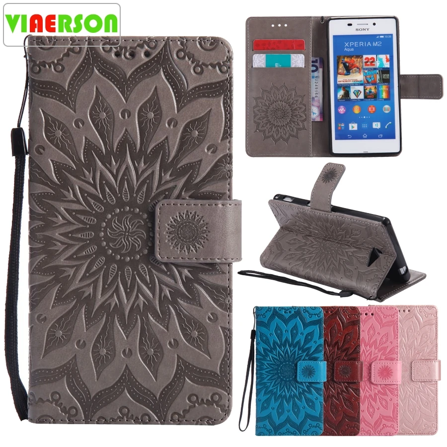 Кожаный чехол с откидной крышкой для Sony M2 Xperia S50h Dual D2302 D2305 D2303 кошелек подставкой
