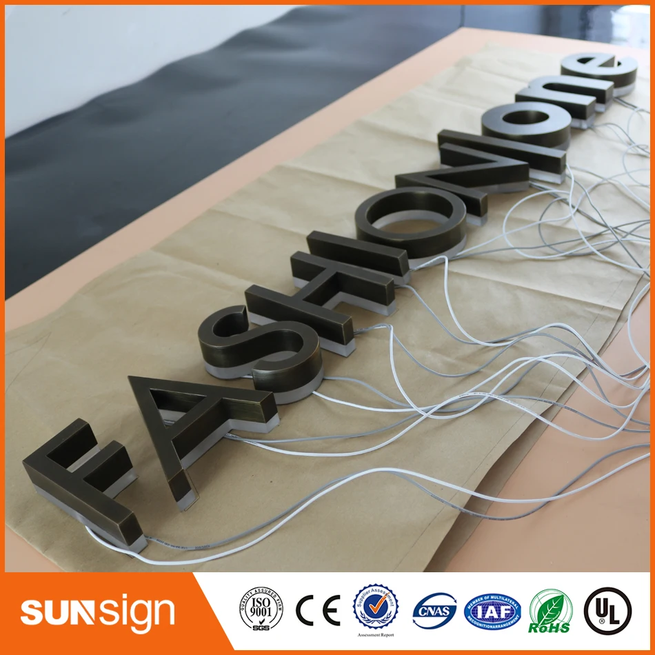 Factory Outlet Outdoor stainless steel LED 3d letter sign logo BACKLIT acrylic lighting up led | Электронные компоненты и