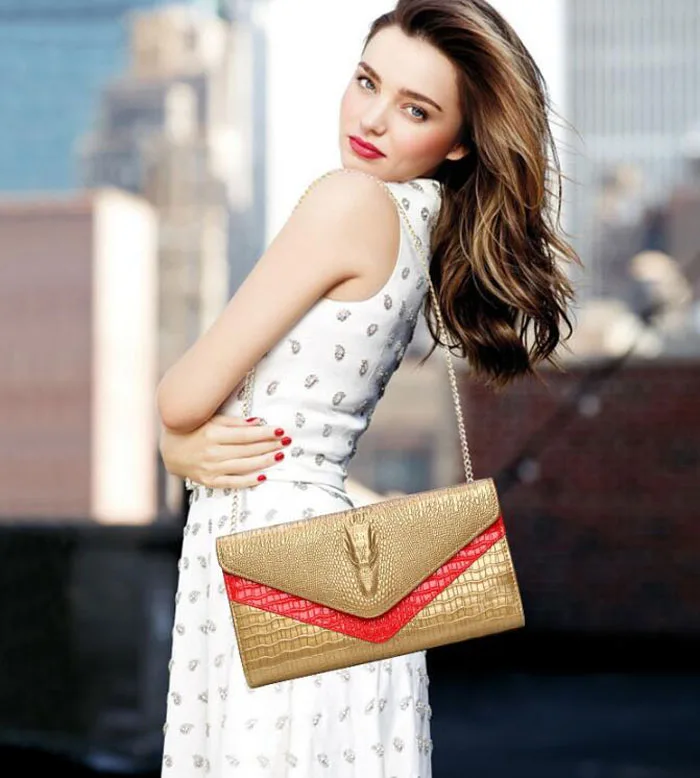 Модный женский клатч 28x14 см вечерний свадебный кошелек из кожи аллигатора сумка