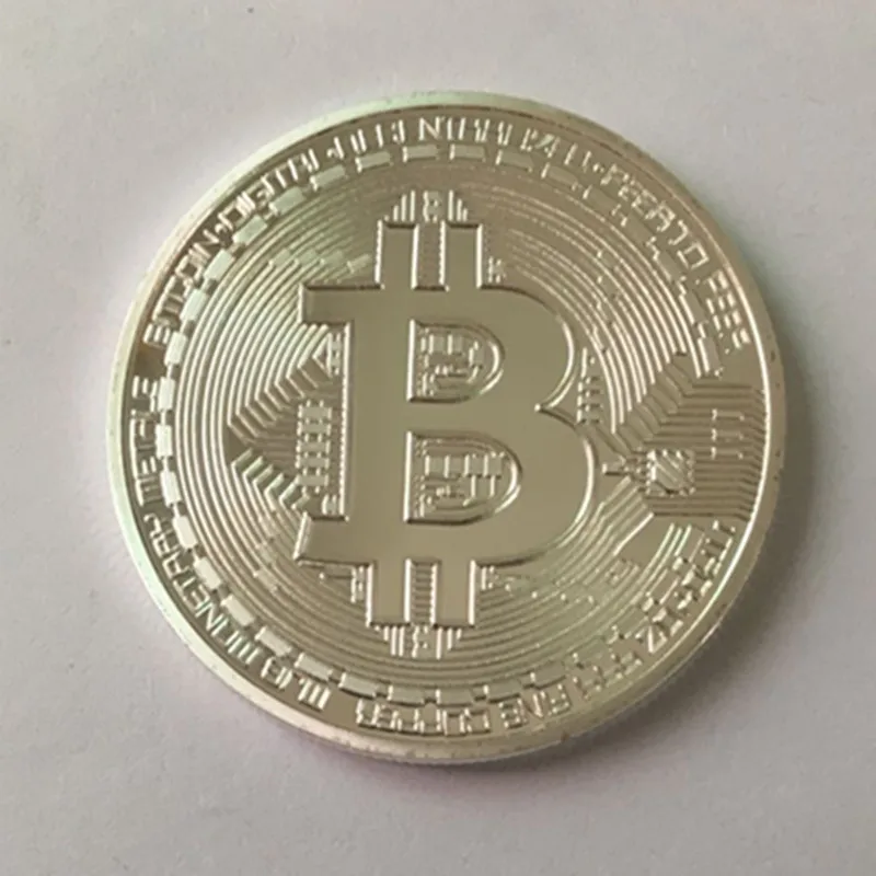 silver 1 шт. классический BTC Биткоин 24 к настоящий позолоченный серебряный бронзовый значок 40 мм интернет-тема сувенир коллекционное украшение монета - Цвет: silver