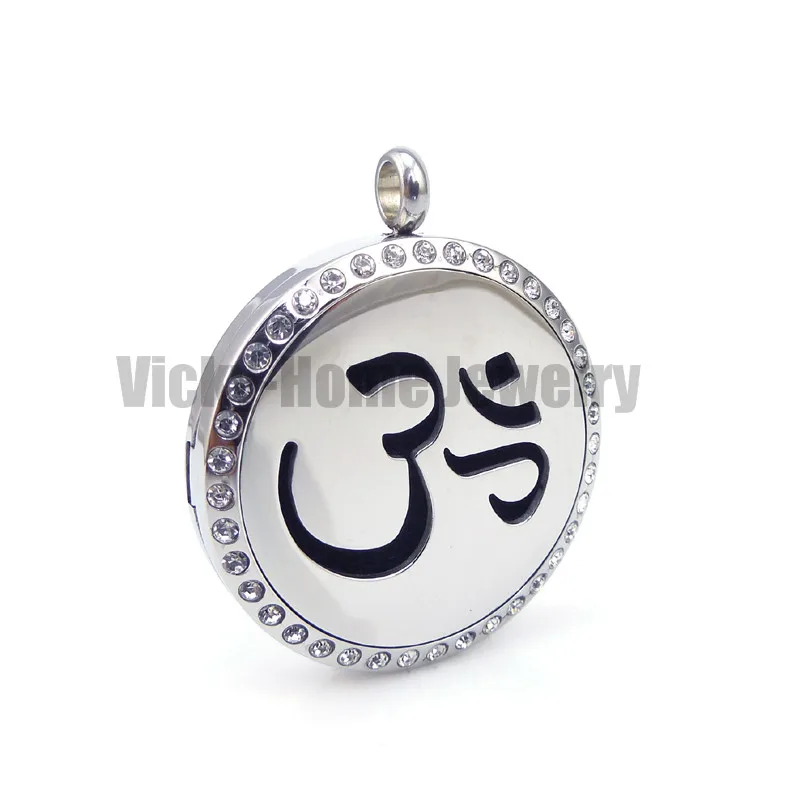 Круглый Om мантра ароматерапия эфирный диффузорный медальон с маслами ожерелье