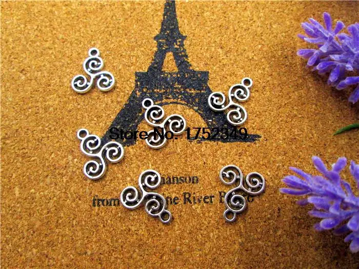 Подвески с волком для подростков 40 шт. античный серебряный тональный треугольник