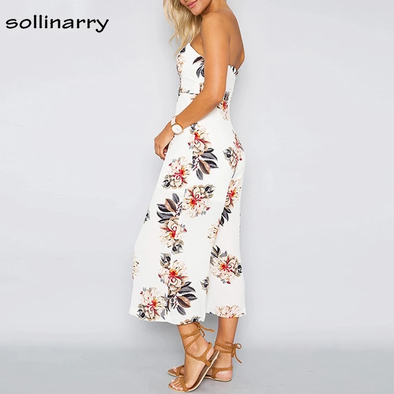 Sollinarry Для женщин 2018 белый выдалбливают цветочный Повседневное Boho Sunmmer ползунки с