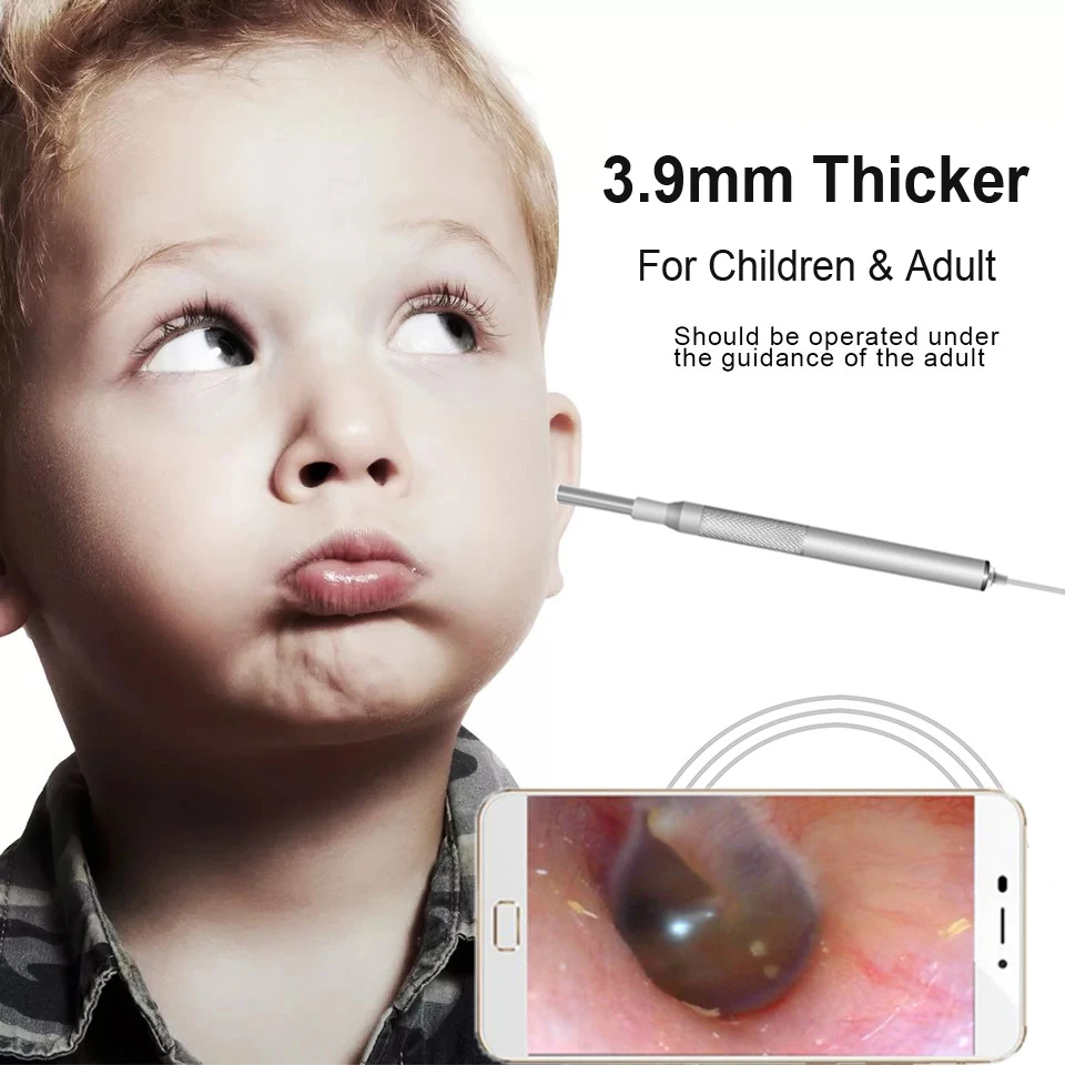 

3.9mm HD 720P Medical Children Ear Cleaning Camera Android Endoscope Oral Dental Pick Tool Visual Portable Ear Spoon Otoscope