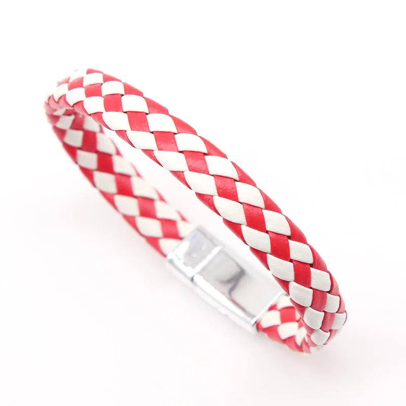 Ограниченная серия Pulseira Masculina Pulseira Feminina 21 см плетеные браслеты из искусственной кожи для браслетов и браслетов Модные мужские ювелирные изделия - Окраска металла: 8