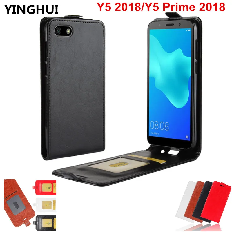 Откидной Вертикальный чехол-книжка для huawei Y5 2018 чехол 5 45 дюймов телефонные чехлы