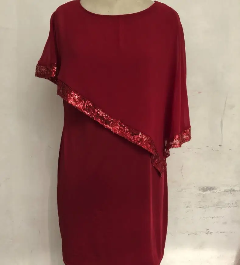 

2019 Girls Summer Dresses Sexy Women Round neck Beach Lace Patchwork Vestidos Irregular sequin stitching plus large size dress