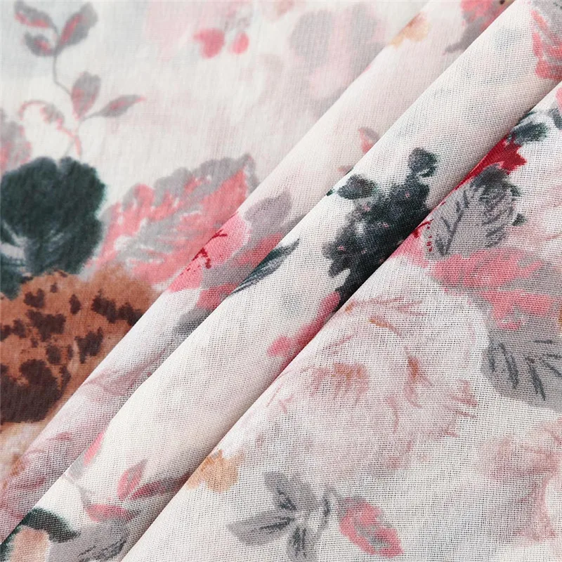 Весеннее женское платье с v-образным вырезом и длинным рукавом шифоновое длинное