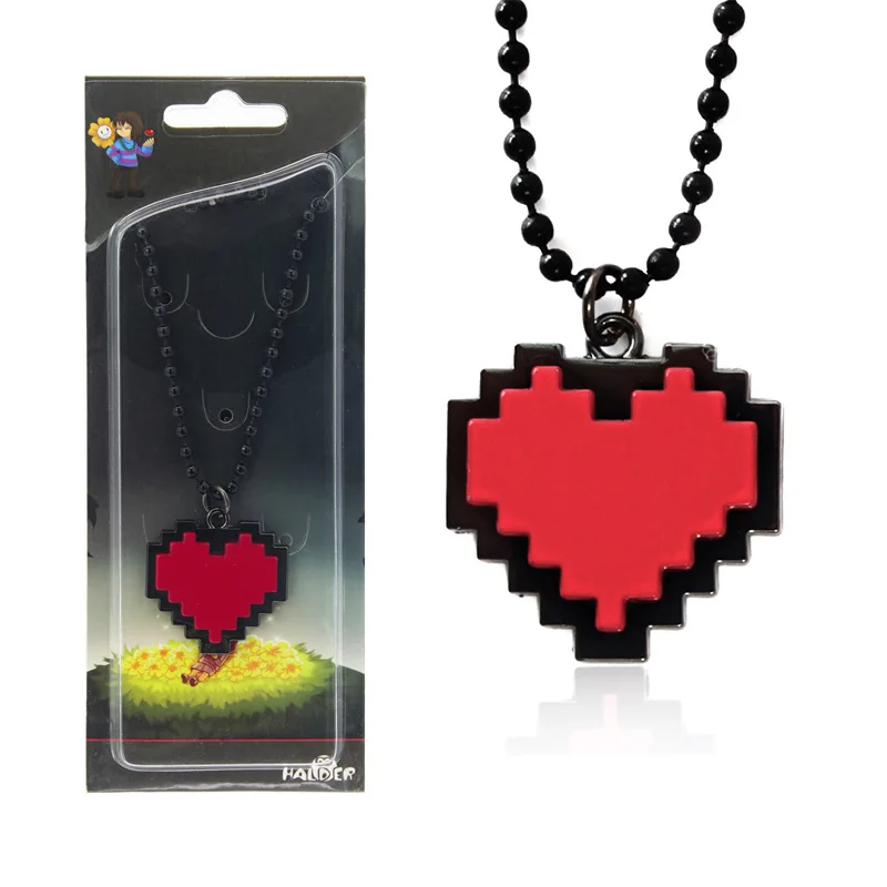 Hot Fashion Necklaces Game Undertale Papyrus Sans Frisk Bravery LOVE Heart Necklace Pendant Link Chain Women Jewelry Accessories - Окраска металла: 3