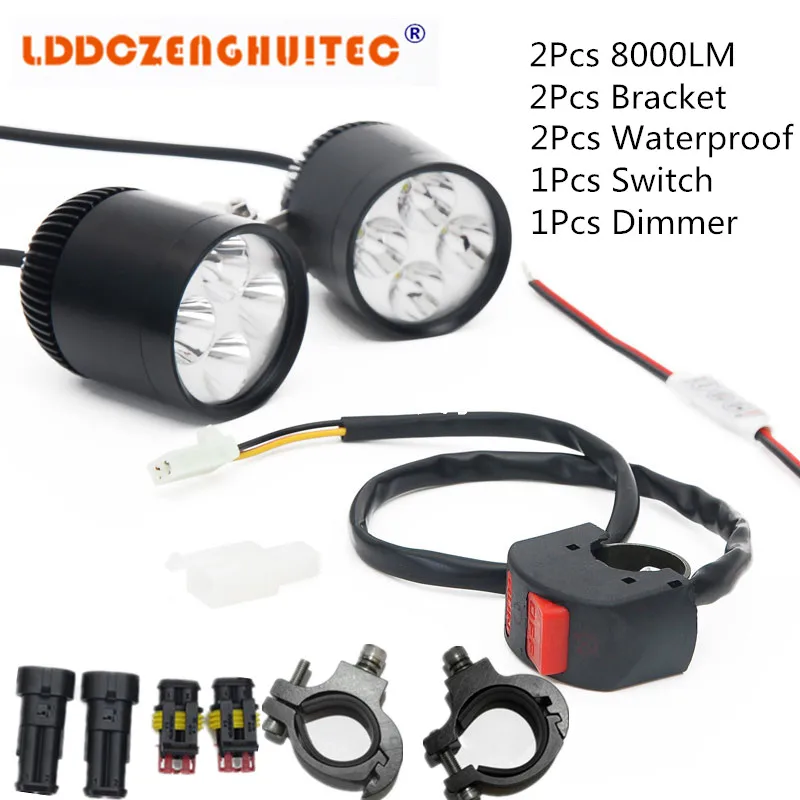 LDDCZENGHUITEC светодиодное освещение мотоцикла противотуманная точечная фара ангел
