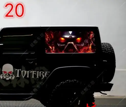 Цвет: желтый 2 шт для Jeep Wrangler 2 двери заднего окна автомобиля 3D стикер - Название цвета: Цвет: желтый