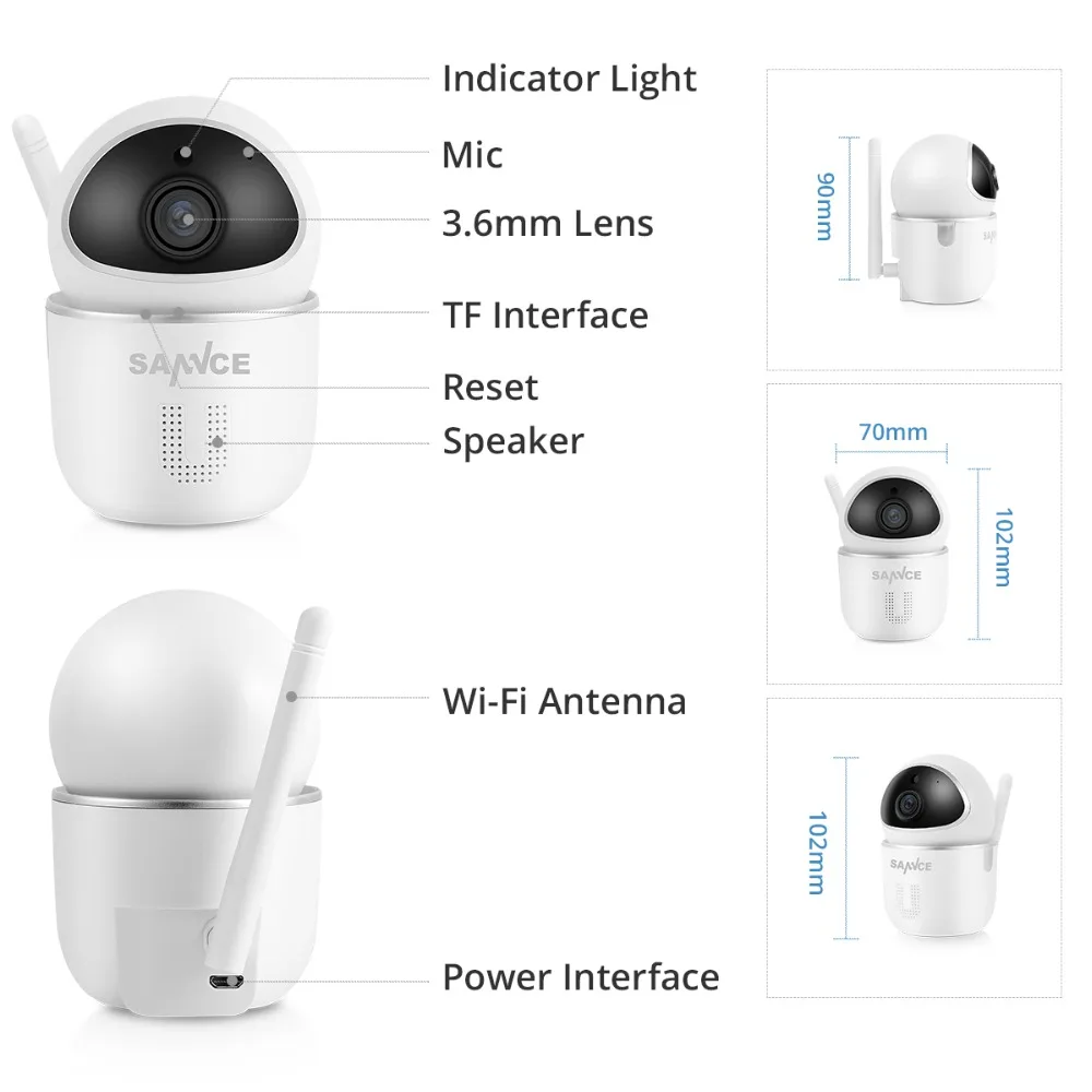 SANNCE FHD 1080P облачная беспроводная IP камера, домашняя охранная камера видеонаблюдения, сетевая камера с автоматическим отслеживанием, камера ночного видения MIPC