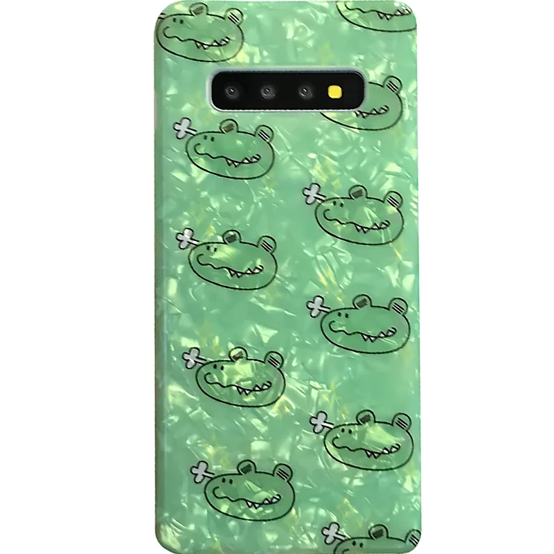 YHBBCASES мягкие чехлы с рисунком крокодила для Samsung Galaxy S8 S9 S10 Plus Модный чехол ракушка
