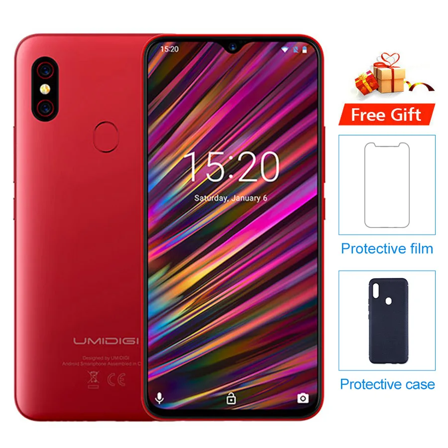 UMIDIGI F1, 6,3 дюйма, капля воды, FHD+ дисплей, Helio P60, Android 9,0, 4 Гб ОЗУ, 128 Гб ПЗУ, 5150 мА/ч, 18 Вт, быстрая зарядка, смартфон, NFC, 16 МП, телефон - Цвет: Red