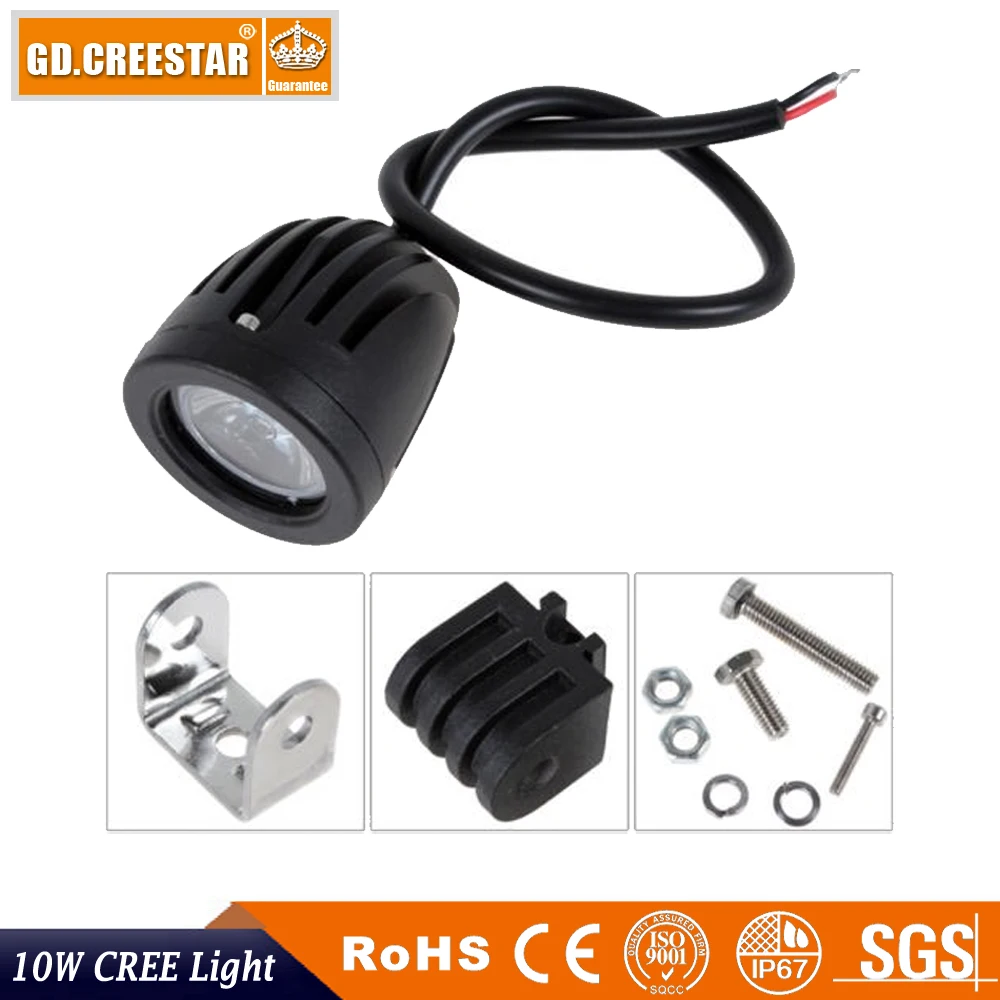 Светодиодный прожектор 10 Вт рабочий светильник 2 дюйма 12 В автомобильный
