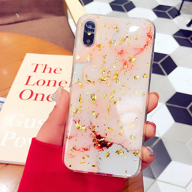 WMZSUCC Bling цвет серебристый золотой фольга мрамор блеск чехол для телефона iPhone 6S 6 8