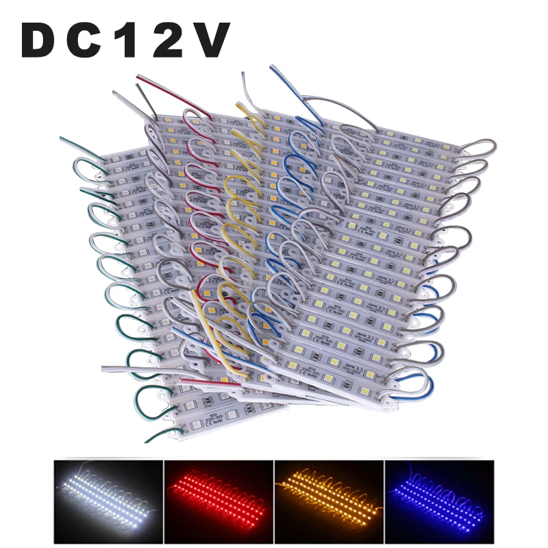 20 шт./партия светодиодный модуль SMD 5050 DC12V 3 s Водонепроницаемый IP65 Рекламный