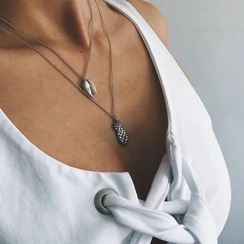 Женская винтажная цепочка в виде ананаса чокер длинное ожерелье Jewelry Ювелирное