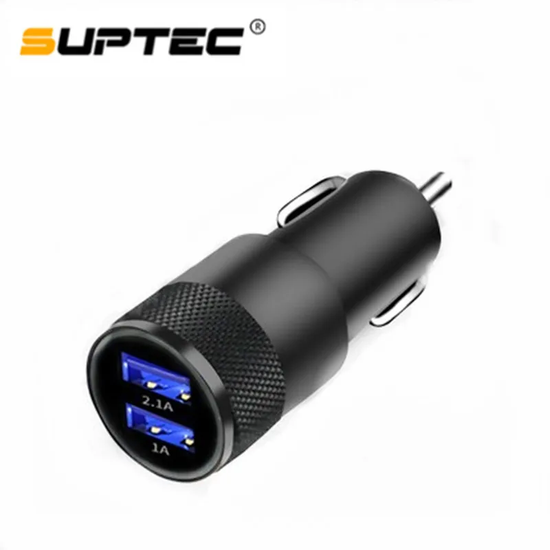 SUPTEC 2.1A двойной зарядное устройство USB с светодиодный дисплей Универсальный мобильный телефон автомобильное зарядное устройство для Xiaomi samsung iPhone 6 7 8 Plus планшет