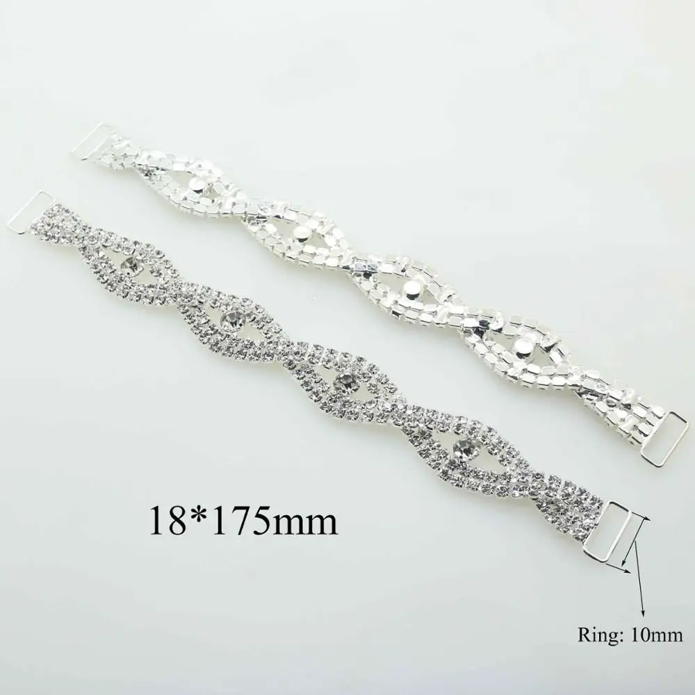 18X175mm Прямая с фабрики 2 шт 6 стилей Кристалл Стразы Соединительные элементы для бикини Пряжка/Пряжка медная цепь для одежды/пляжная одежда/Свадебный декор - Цвет: 18X175mm