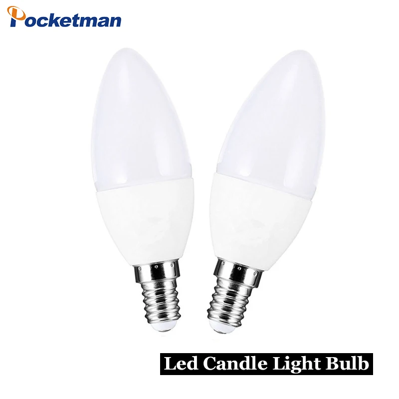 Светодиодный светильник в форме свечи E14 SMD 2835 220 В энергосберегающая лампа Velas