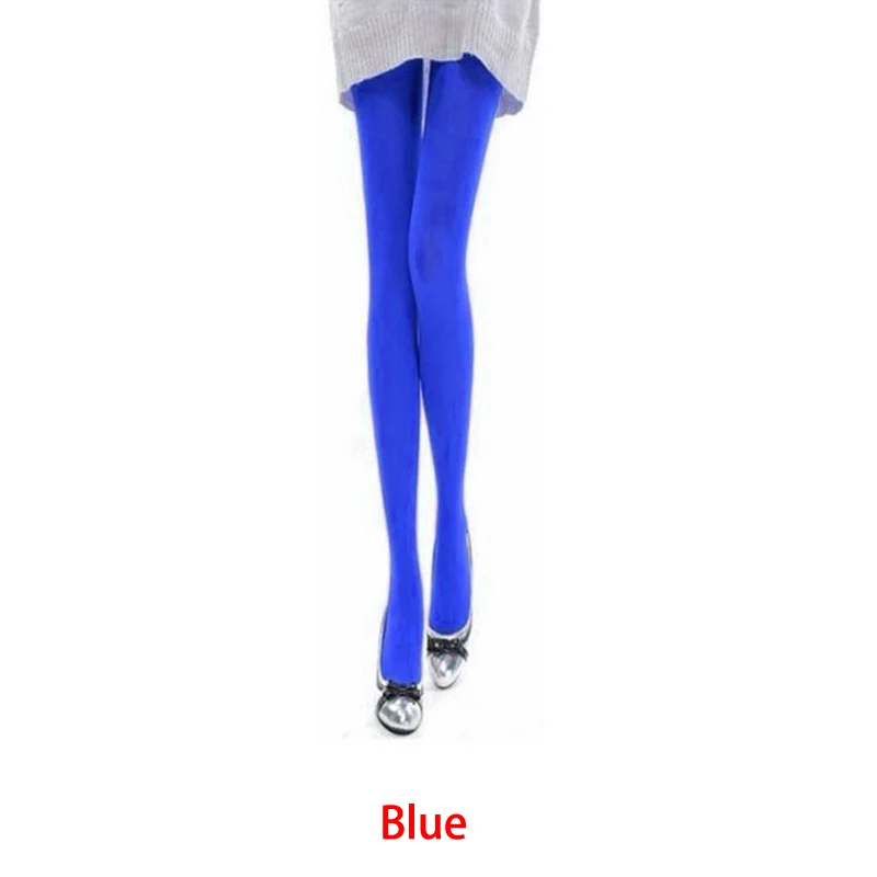 Blue Черные(бежевые) сексуальные леггинсы женские нейлон+ спандекс новые осенние и зимние колготки 10 цветов Мода Лучшие продажи - Цвет: Blue