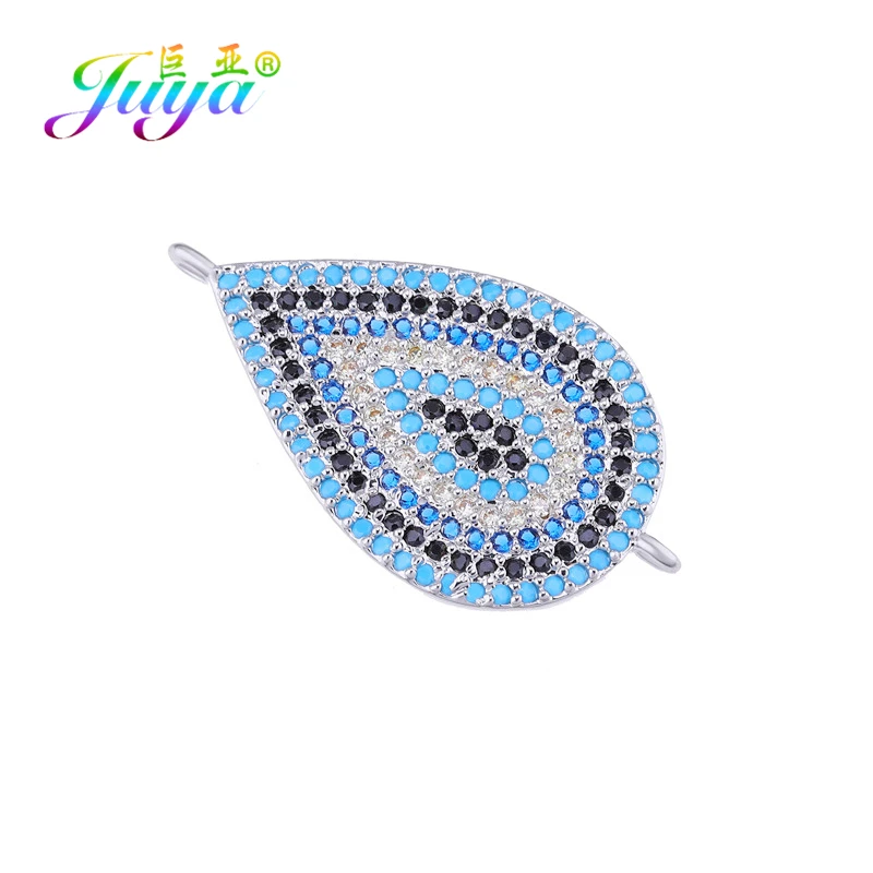 Juya DIY Красочные Кристаллы Классические Ювелирные компоненты греческий сглаза талисманы Разъем аксессуары для женщин мужчин Изготовление ювелирных изделий