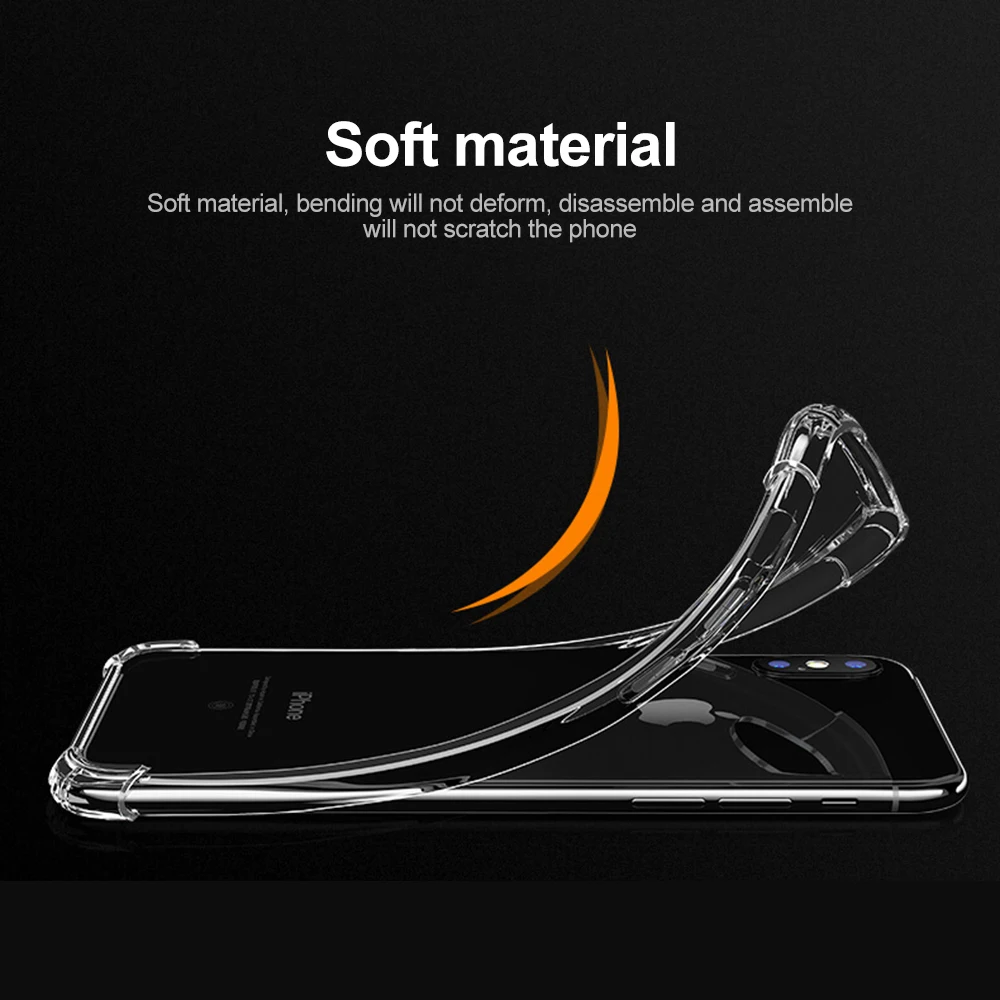 Для iphone 6 Чехол Мягкий ТПУ чехол для iphone X 7 8 Plus XR xs Xs Max прозрачный защитный чехол на заднюю панель телефона для Apple 5 SE оболочка