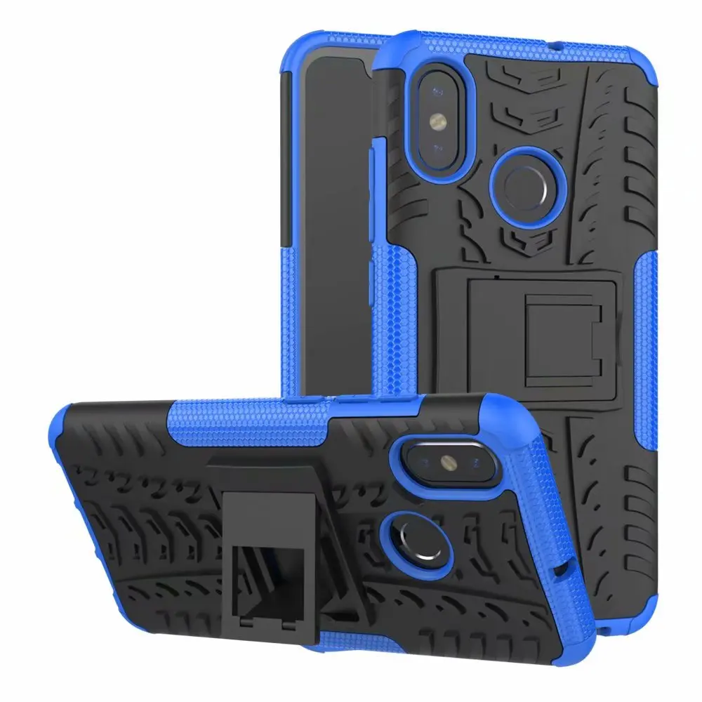 Противоударный защитный чехол-подставка для Xiaomi Mi A2 A1 7 5X6X8 Pocophone F1 Redmi S2 Y2 примечание 6 6A 5 5A 4 4X 4A 3 3S Pro Plus чехол - Цвет: blue