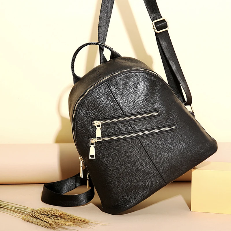 28*28*14cm Genuine leather + quality PU Women Leather Backpack Female Natural Cowhide School Shoulder Bag A342 | Багаж и сумки