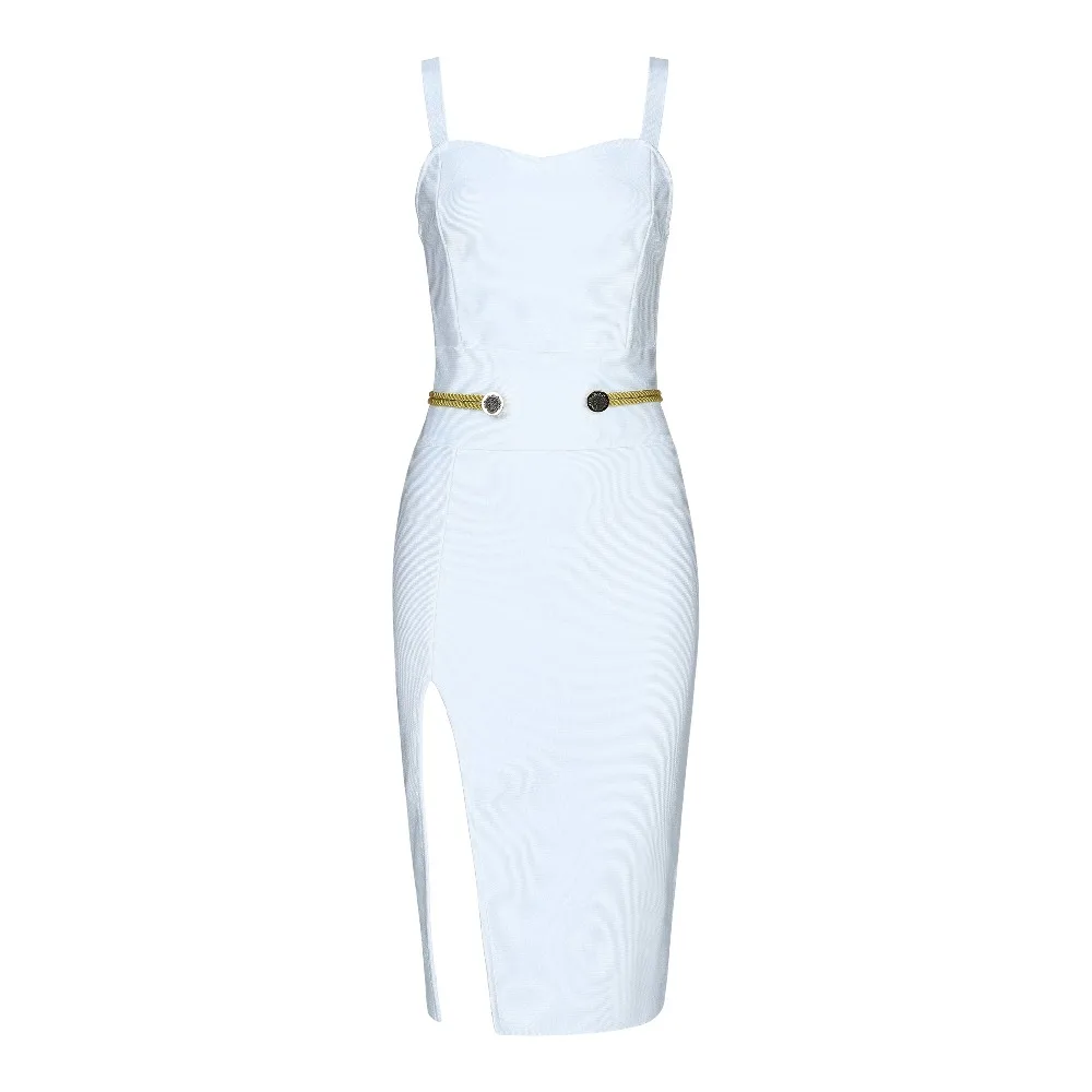 

2018 New black khaki white Elegant Women dress Button sleeveless Rayon Bandage dress Vestidos celebrity Party bandage dresses