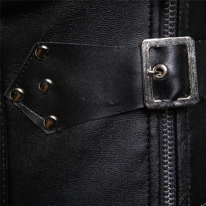 

Steampunk Rivets and Buckles Decorated Sexy Zipper Bustier Waist Trainer Waist Cincher Halterneck Cupless Leather Corset Vest