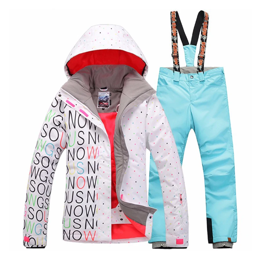 Женский лыжный костюм Gsou водонепроницаемый ветрозащитный дышащий комплект из