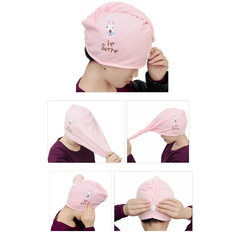 Dropshipping Microfiber Hair Turban Quickly Dry Hat Wrapped Towel Bathing Cap | Дом и сад
