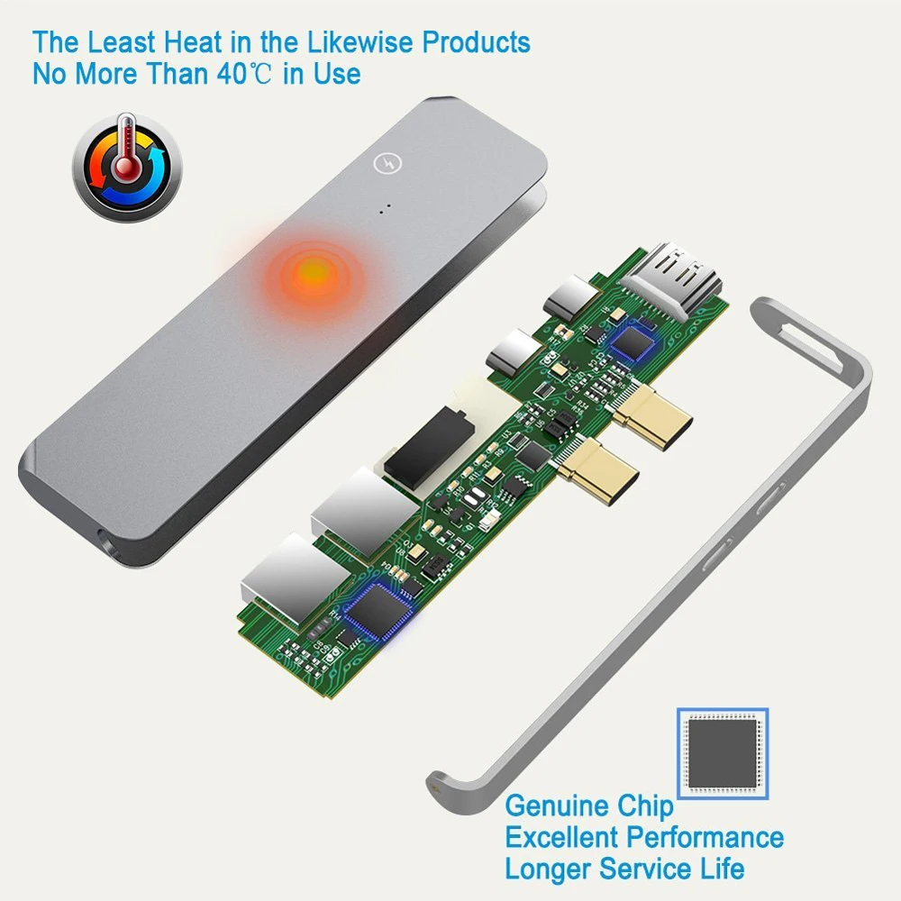Usb type C концентратор адаптер док-станция Thunderbolt 3 с USB-C HDMI 4 К USB 0 SD и Micro кардридер для