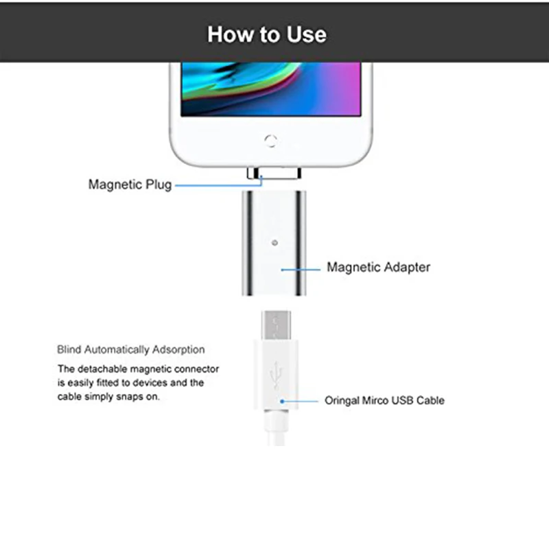 Магнитный micro USB Conver для xiaomi mi8 one plus 6 iOS Android type c Suntaiho адаптер зарядный кабель note 8|Переходники и адаптеры| |