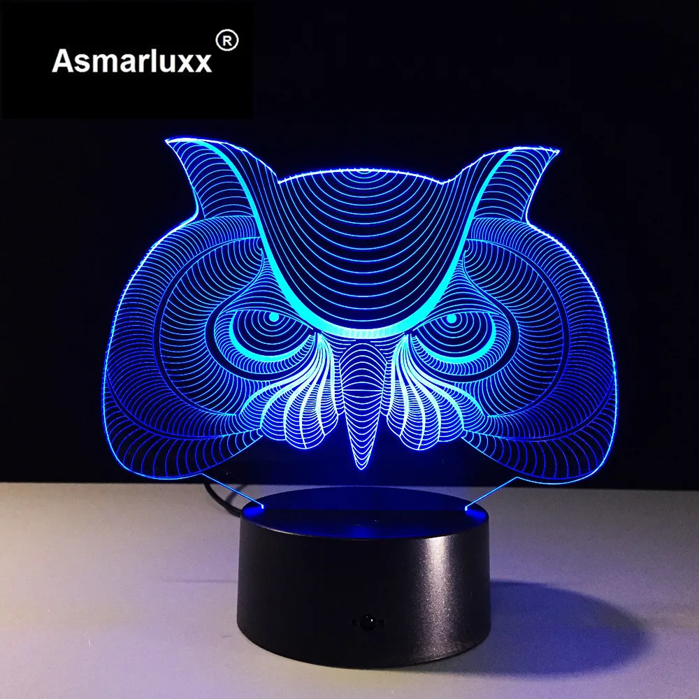 3D светодиодный ночник в виде совы декоративная лампа для детской комнаты