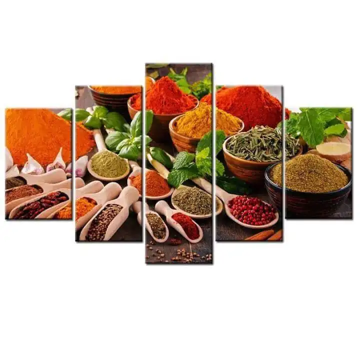 

Canvas Painting Various seasonings for kitchen 5 Pieces Wall Art Painting Modular Wallpapers Poster Print for Home Decor NoFrame