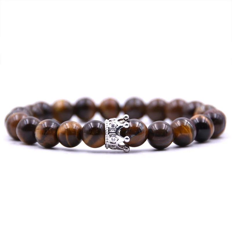 YIZIZAI Корона натуральный камень браслеты для женщин Рок Pulseira Masculina мужские