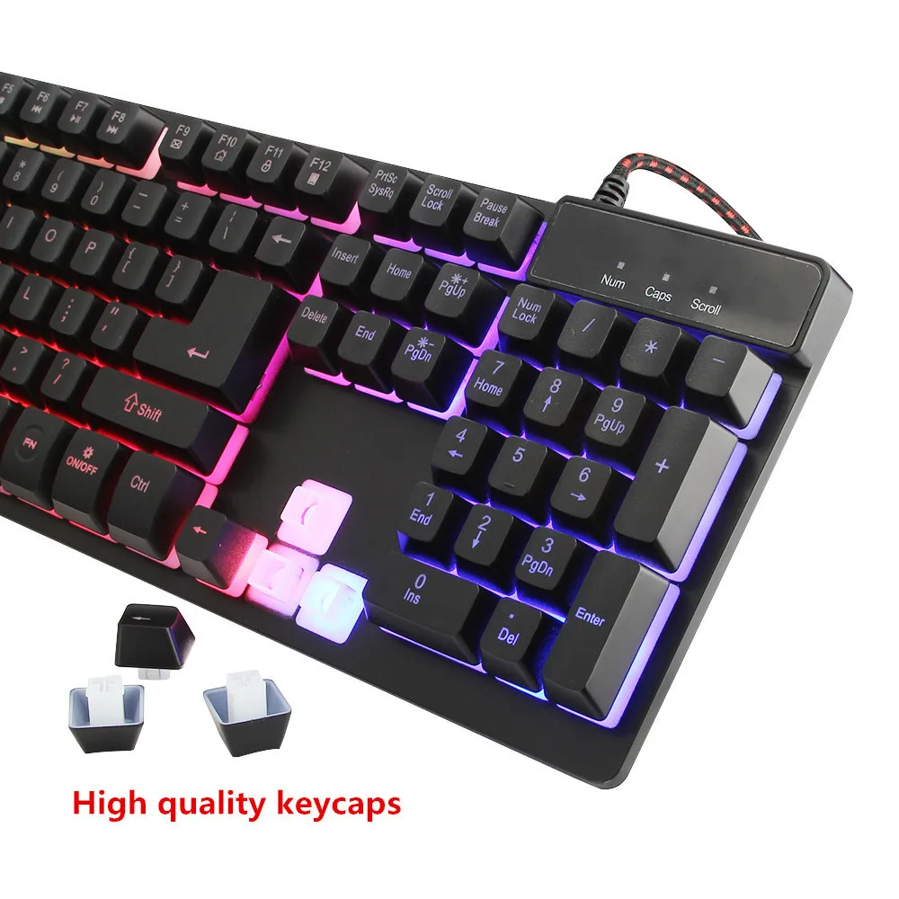 Проводная Механическая игровая клавиатура клавиатуры с 104 клавишами RGB