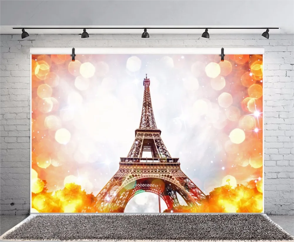 Laeacco Effier Tower Light Bokeh ребенок новорожденный портрет фотографический фон